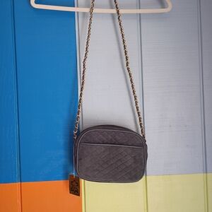 Newport News Charcoal Quilted Crossbody Bag